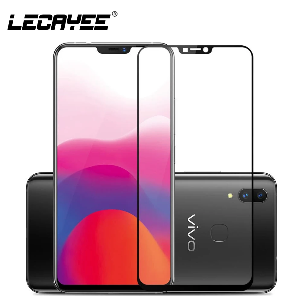 

LECAYEE For Vivo Y91C Tempered Glass For Vivo V9 Youth V15 Y95 V7 Plus V11 Y83 X21 Y81 Full Cover Safety Screen Protective Glass