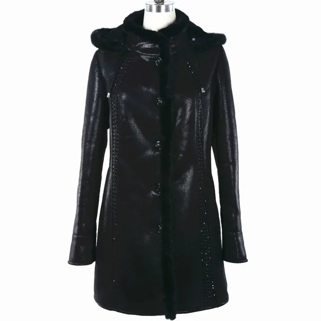 Best price at $113 Cheap women coat winter 100% natural Genuine leather fur mink large size long-wheelbase custom clothing factory wholesale Faux Sheep