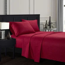 Home textile plain imitation satin four-piece bedding wedding stripe simple fabric skin health and environmental protection murder plain and simple