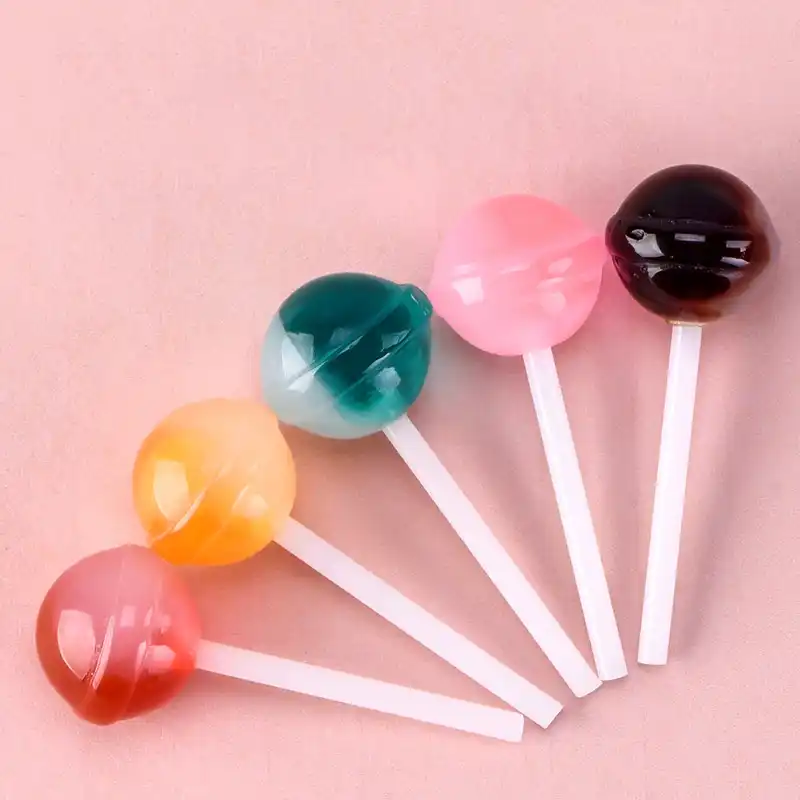 Zocdou 1 peça deliciosa lollipop colorido doce lolly doces presente ornamento pequena estátua pequena estatueta artesanato casa deco