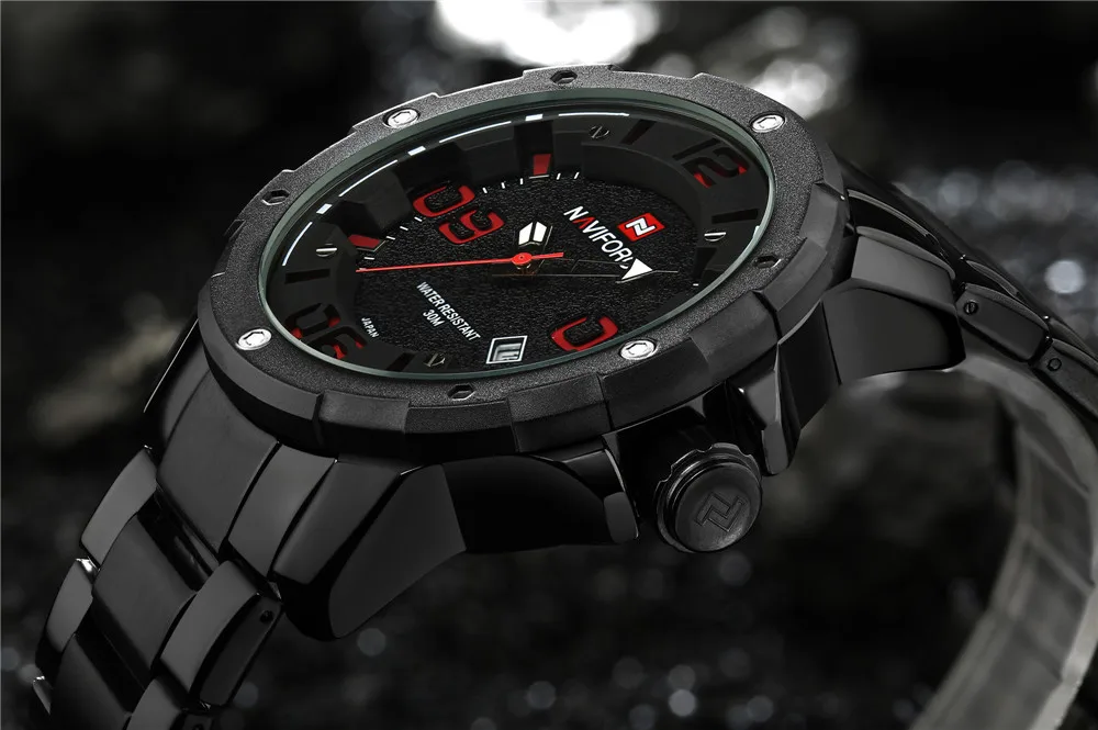 Новый бренд naviforce кварцевые тег Для мужчин часы Повседневная Полный стали