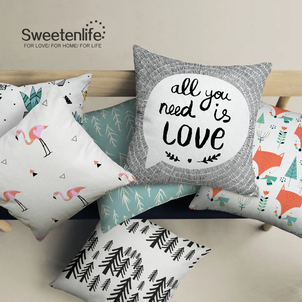 Sweetenlife подушки домашний декор хлопковая льняная наволочка для дивана оптовая