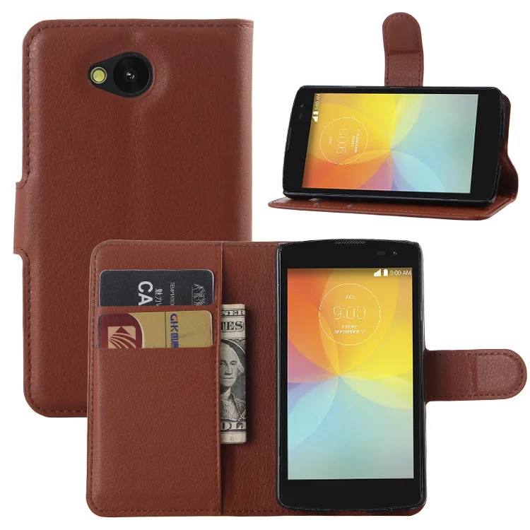 Capa Celular Coque Fundas for LG F60 Case Cover Lichee Pattern PU Leather Flip with Wallet Card Slot Stand |