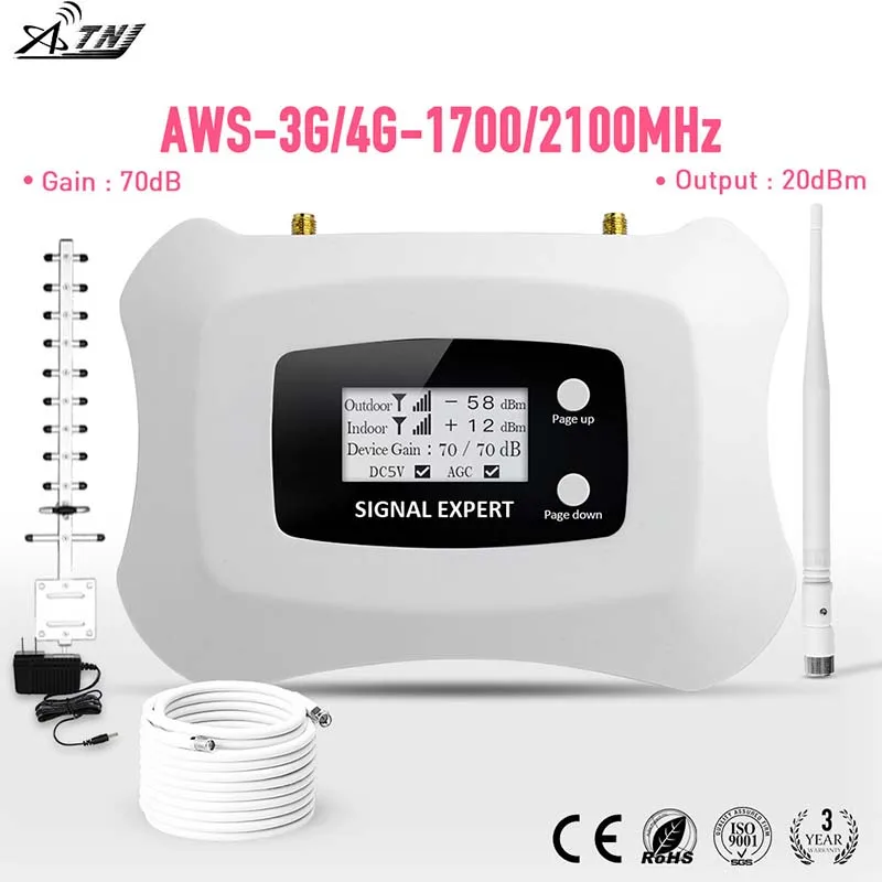 Купить Best price!! global frequency AWS1700MHz 3g 4g smart mobile signal booster3g4g cellular repeater amplifier with Yagi for America  | Signal Boosters (1000001584043)