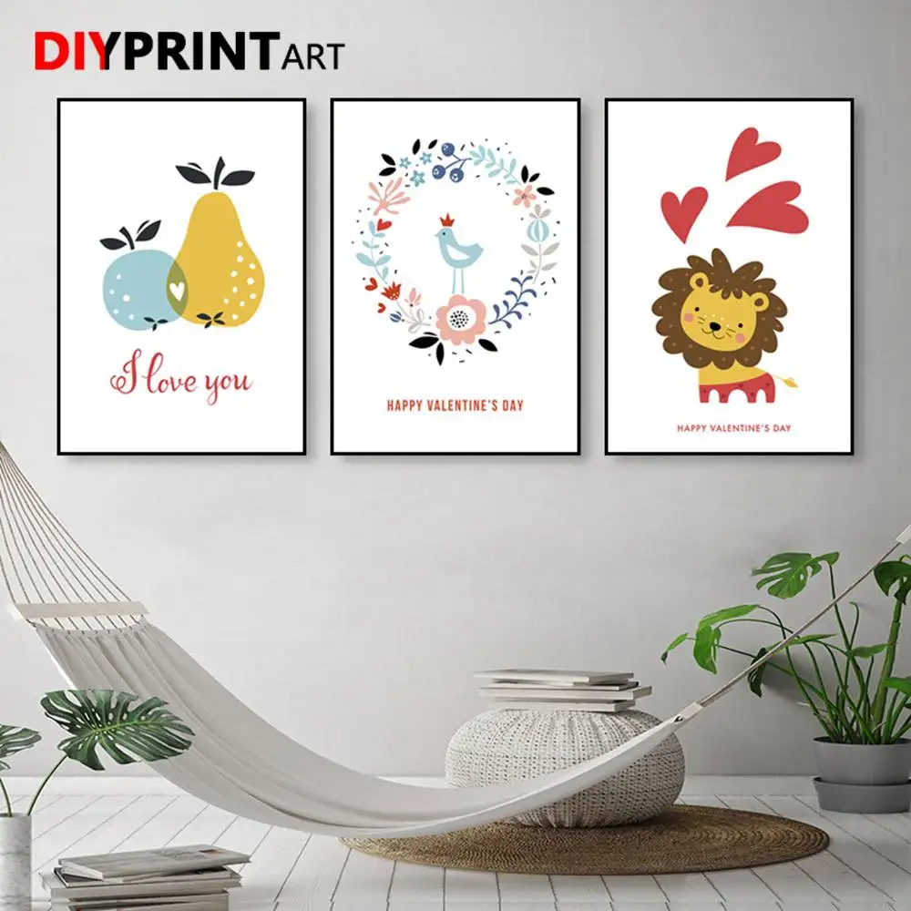 Happy Valentine's Day Wall Art Print Wall Art Decor Wall Pictures For