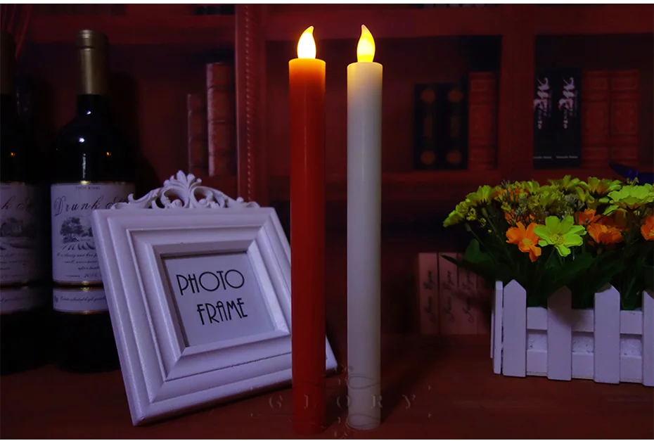2 шт. конусные свечи беспламенные Свечи Ароматические Буги велы Электрический светодиодный свечи для дома отель свадьбы украшения
