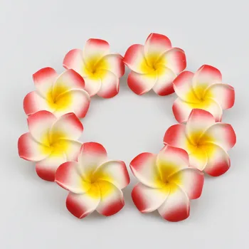 

20PCS 5cm 2" Red Plumeria Hawaiian PE Foam Frangipani Artificial Headdress Flowers Egg Flower Wedding Party Supplies