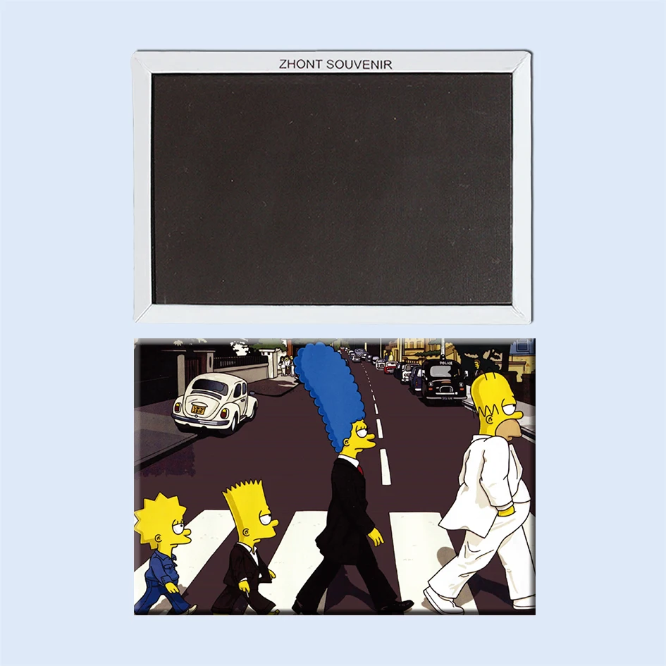 

The simpsons family dressed as crossing the road 22552 Vintage fun gifts,Poster Magnetic refrigerator;Sticker souvenirs