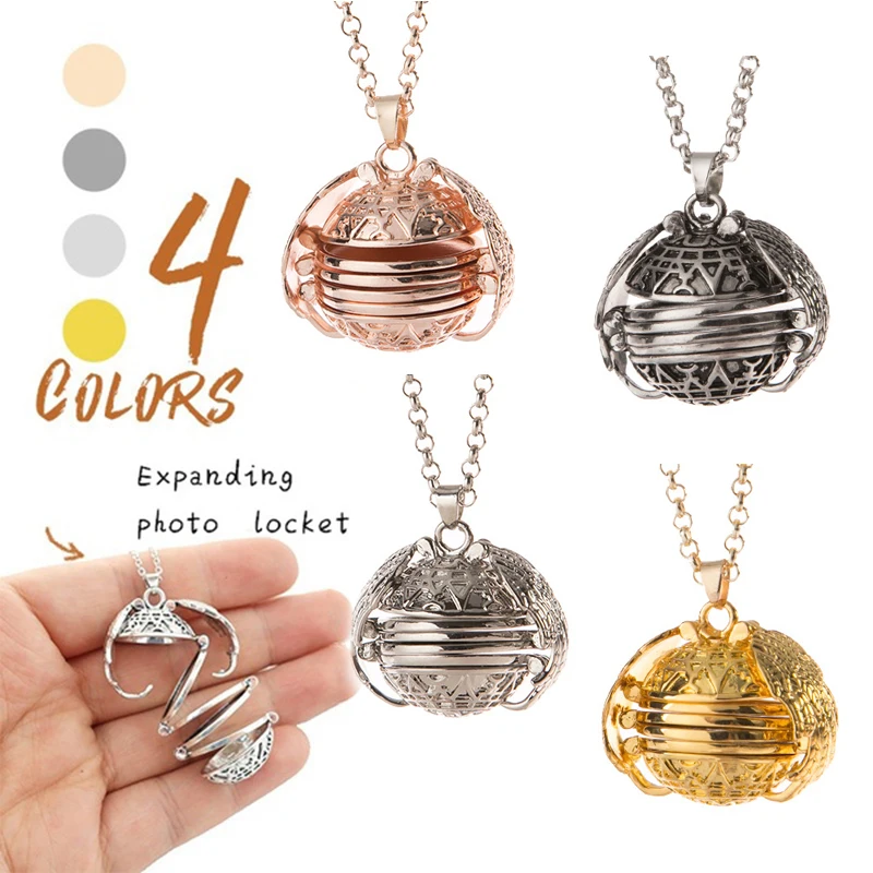 

Antique Angel Wings Pendants Openable Necklace Pendant Multi-Layer Expanding 4 Photoes Locket Necklaces With Chain Jewelry Gift