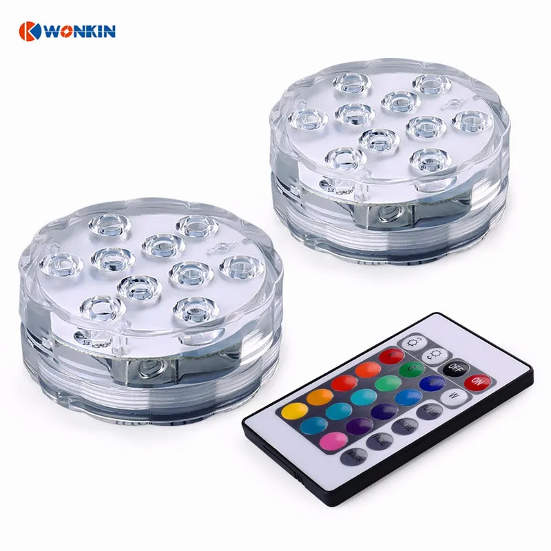 

4pcs led module Underwater Wireless Remote Control Led Multi Color Spotlight Multi Color 10LED Light Waterproof lamp