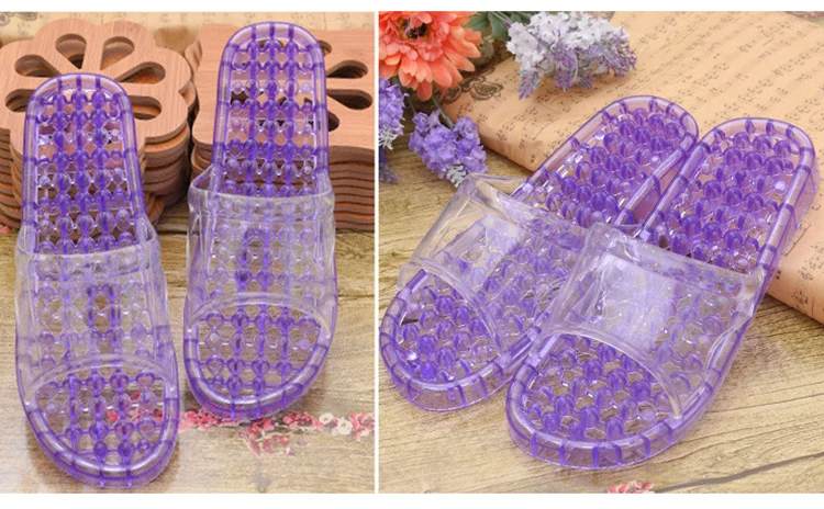 Тапочки для ванной; женские летние домашние Нескользящие массажные сандалии и тапочки; домашние тапочки с толстыми кристаллами