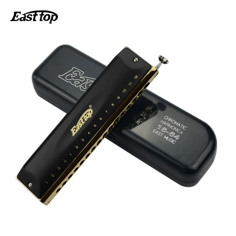 Easttop Brass Chromatic Harmonica 16 Hole Brass /ABS Comb Musical