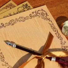 Ретро Европейский стиль кружева лоза деревянные конверты из крафт-бумаги 5 шт