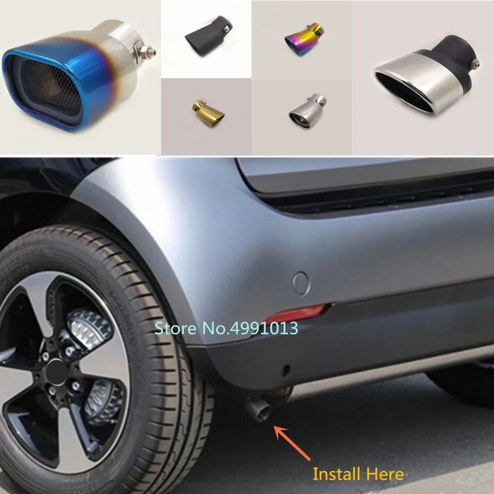 

For Benz smart fortwo 2015 2016 2017 2018 Car cover muffler exterior back end pipe dedicate exhaust tip tail outlet ornament
