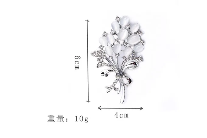 Модная брошь в виде цветка из опалового камня, красивые стразы, аксессуары для одежды, Женский корсаж, подарки на день рождения