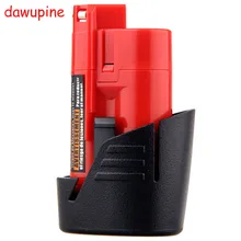 Dawupine M12 12 В 1500 мАч литий-ионный Батарея для Milwaukee M18 M12 48-11-2440 10.8 В 1.5ah электрическая дрель литий-ионный Батарея