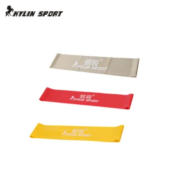 

red yellow and gray combinationlatex resistance bands workout excercise pilates yoga bands loop wrist ankle elastic belt