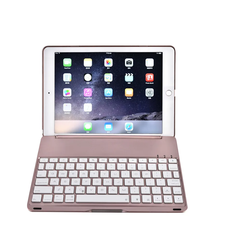 

7 Colors Backlit Bluetooth Keyboard Smart Folio Case For iPad Pro 9.7inch tablet wireless keyboard with protective case new A30