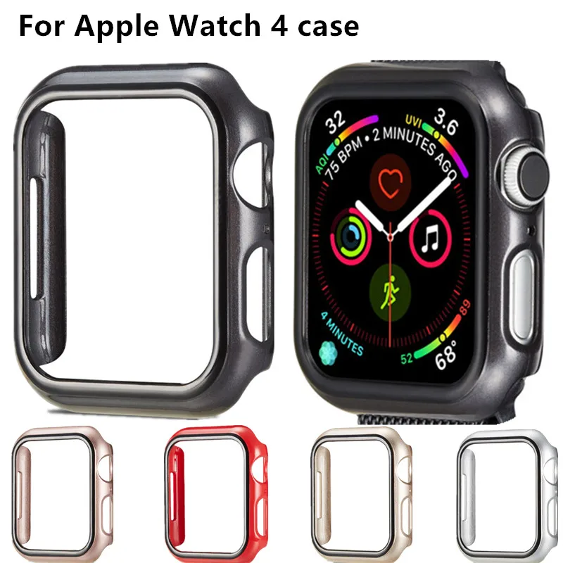 Slim Cover For Apple Watch case 44mm 40mm Plating Mirror Full Protection case for IWatch 4 band Cover Accessories