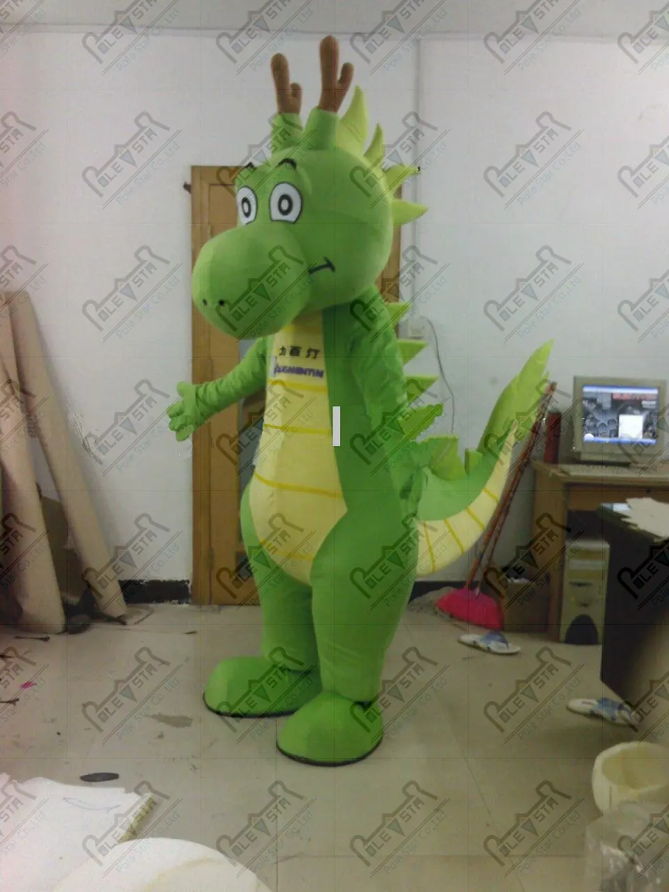 Kustom Kartun Naga Hijau Maskot Kostum Ekor Besar Hot Sale EVA