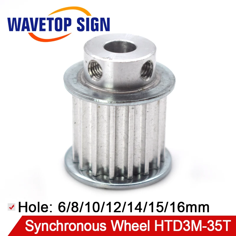 

Timing Pulley Aluminum 35 tooth 3M-35 Bore 6mm 8mm 10mm 12mm 14mm Width 16mm Part Synchronous Wheel Gear with Screw Teeth