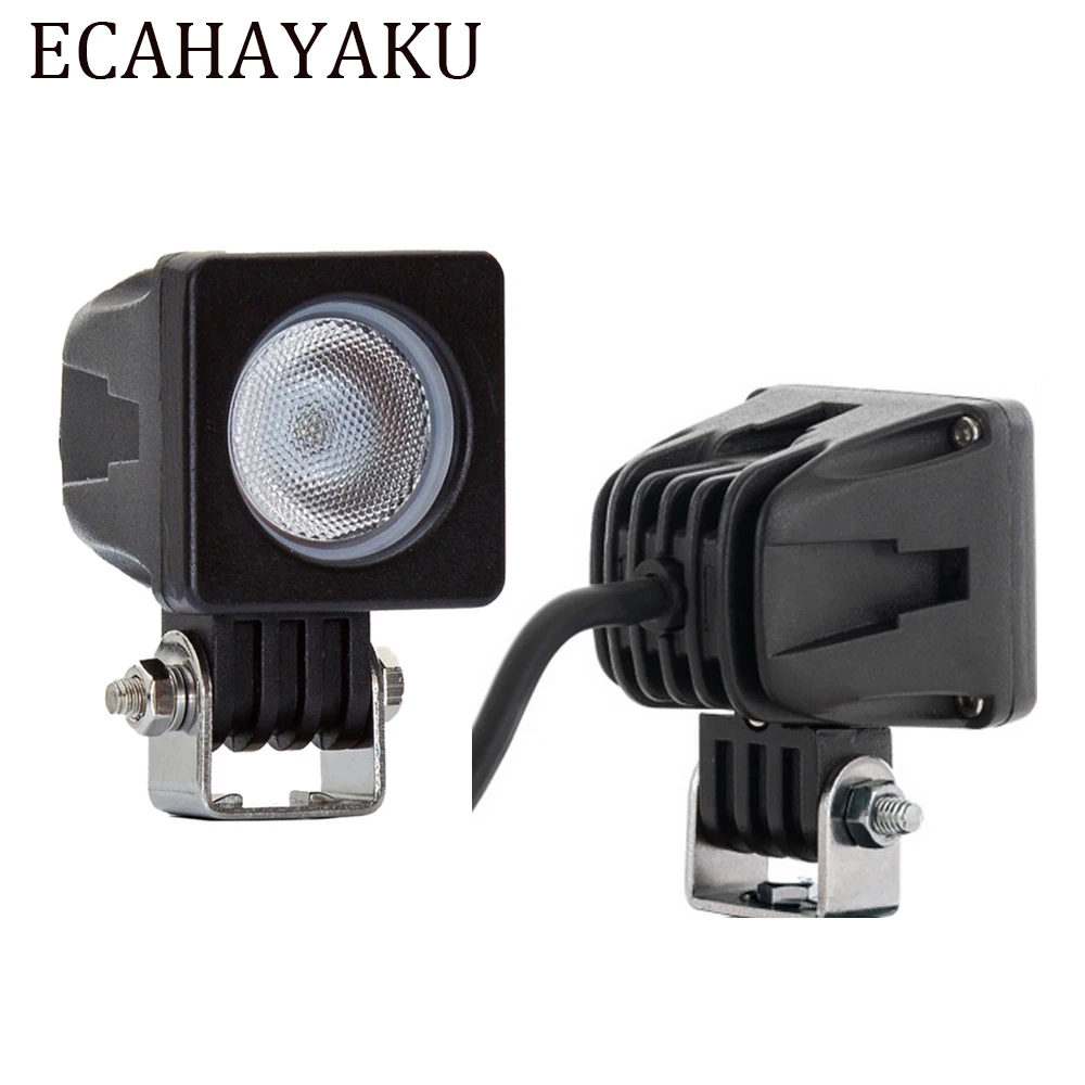 

ECAHAYAKU 10W LED Work Light Driving Light SUV ATV 4WD AWD 4X4 Auto Tractor Offroad Square Motorcycle Truck Bike Fog Headlight
