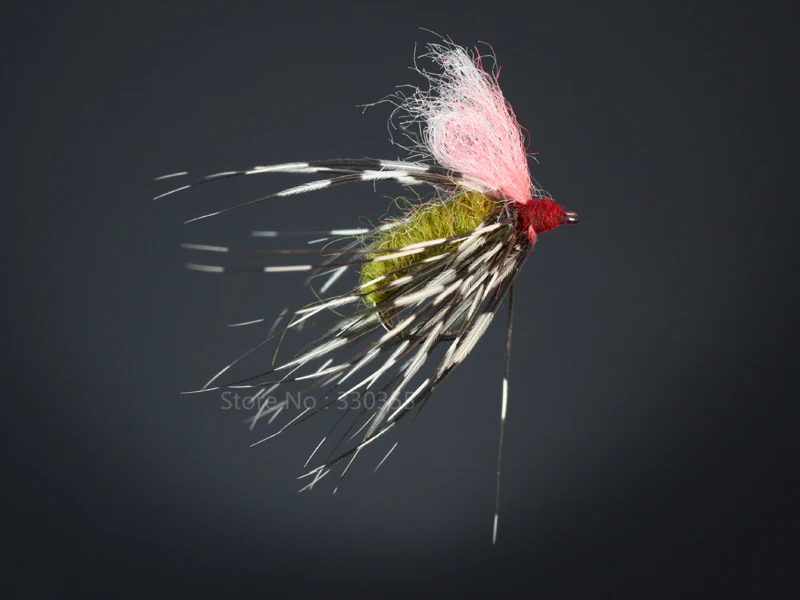100 Pcs Spiders Wet Flies Green Fly Fishing Luresfly jetfly fishing