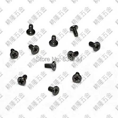 

100pcs M2*4 steel with black zinc thin flat laptop repair screw with trilobular thread