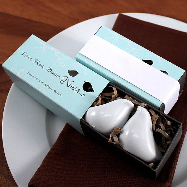 

Fast Delivery! Factory Directly Sale Wedding Favor Love Bird Salt & Pepper Shakers In Gift Package Wholesale