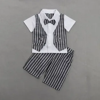 

Formal Striped Children's Clothes Set Summer For Newborn Baby Boy Cotton Clothing Suit 1 Birthday Party and Wedding Cloth 1-3T