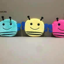 3 цвета, плюшевый Кошелек с пчелами. мини 10 см плюшевый кошелек, кошелек для монет