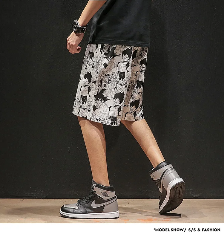 KUANGNAN японский стиль Dragon Ball хлопковые шорты мужские уличные летние повседневные шорты Мужская Летняя одежда мужские шорты s Новинка