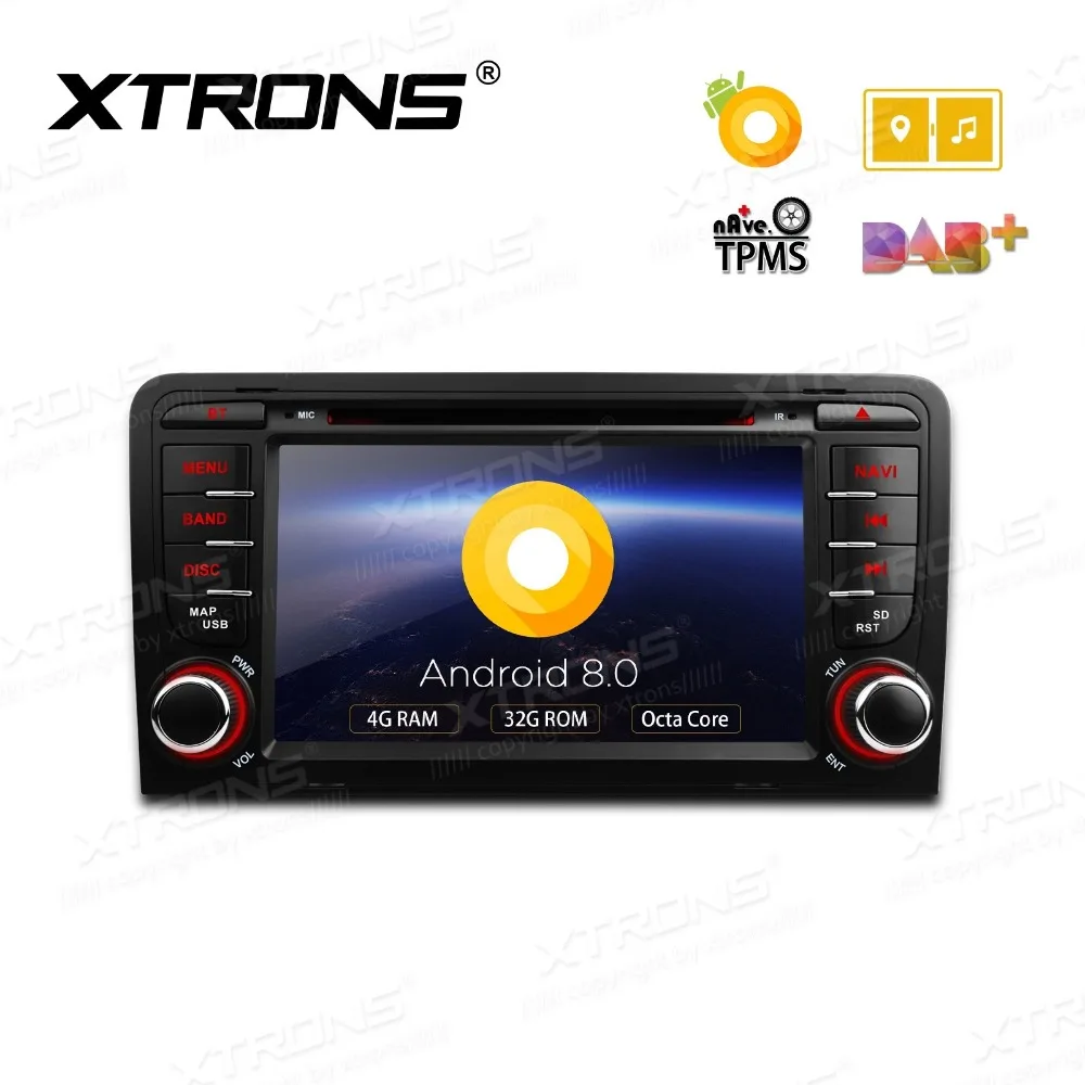 Perfect XTRONS 7" HD Android 8.0 Octa Core GPS Radio Car DVD Player for Audi A3 2003 2004 2005 2006 2007 2008 2009 2010 2011 2012 S3 RS3 5