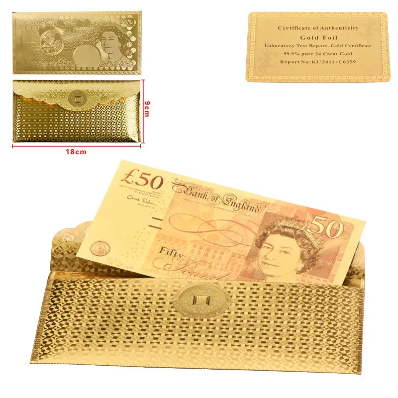 WR Роскошный домашний декор Золотая банкнота качество мир деньги для сувениров уникальные поддельные деньги стоит коллекции размер - Цвет: style 1