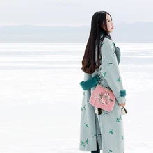 Осенне-зимнее женское утепленное шерстяное пальто lynette's chinoisery, белая верхняя одежда из берберского флиса с вышивкой, стеганая куртка