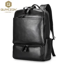 QUREZON известного бренда из натуральной мужской кожаный рюкзак сумки большой Для мужчин Дорожная сумка роскошная дизайнерская кожа рюкзак школьный для ноутбука рюкзак
