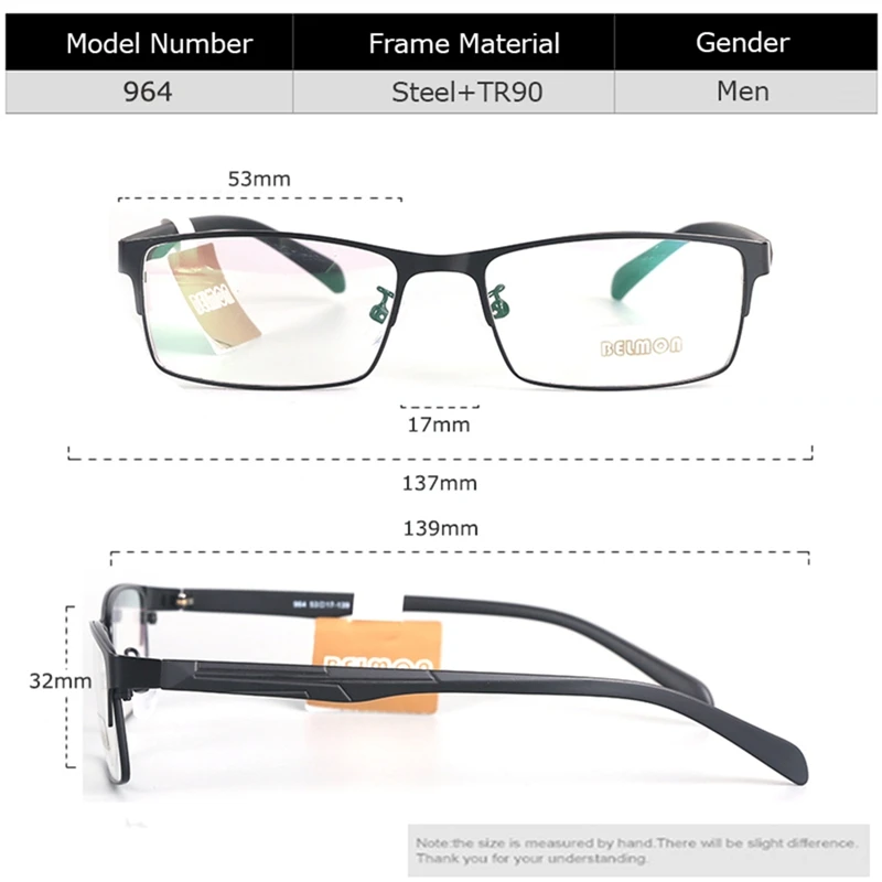 Belmon, оправа для очков, для мужчин, компьютер, оптическая, по рецепту, Nerd, прозрачные линзы, очки для глаз, оправа для мужчин, 964