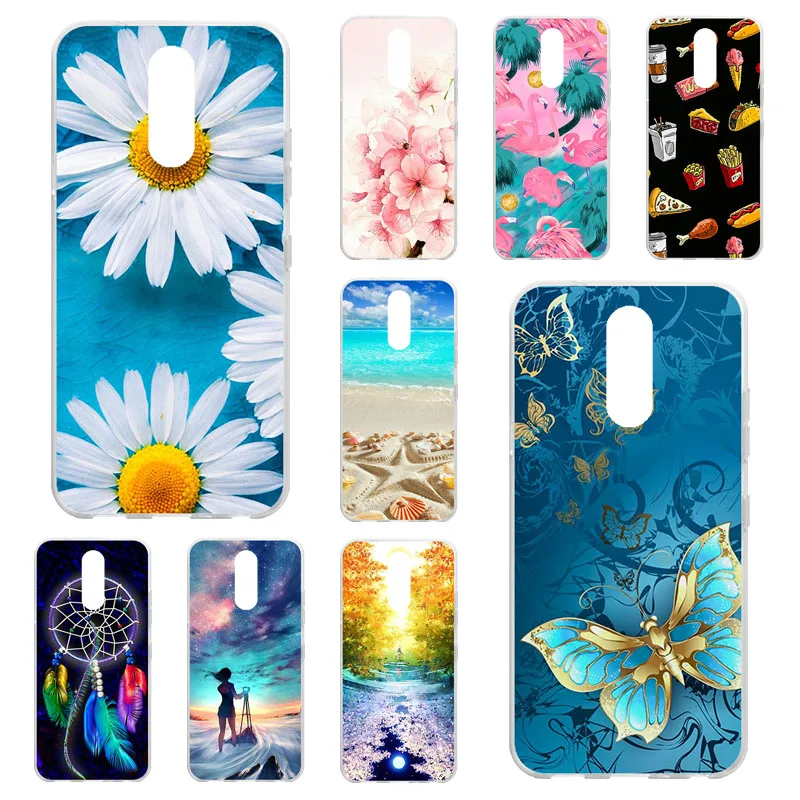 

Soft TPU Phone Case For LG K40 Case Silicone Capa For LG K40 LG K12+ LG K12 Plus Cover Floral Painted Bumper Back Fundas Coque