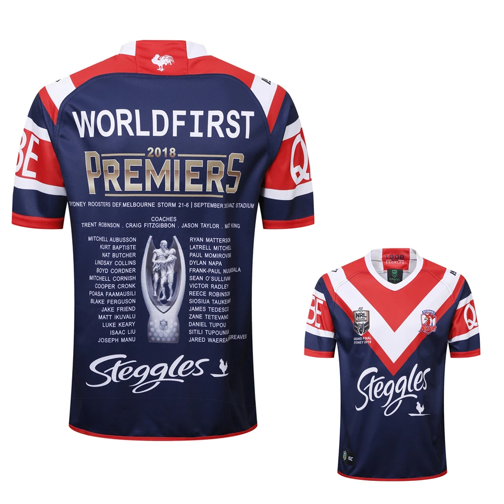 

GRAND FINAL SYDNEY 2018 2019 SYDNEY ROOSTERS MENS PREMIERS JERSEY Home rugby Jersey Rugby League shirt 19 jersey