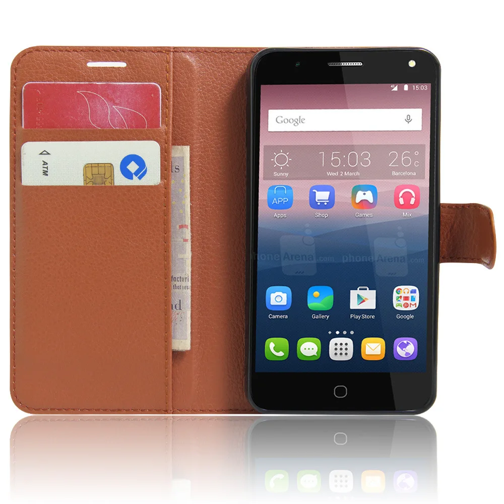 Роскошный чехол кошелек для телефона Alcatel POP 4 5051D откидной кожаный One Touch Pop4 5051x s с