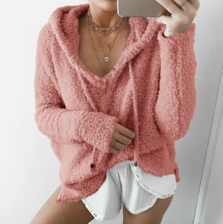 

Sweatshirts Women Hooded Coat Loose Casual Warm Plus Size Clothing For Young Girl Autumn Winter Tops Cropped Hoodie NN2