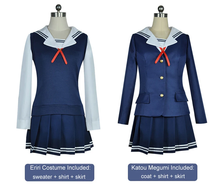 Anime Saenai Heroine no Sodatekata Cosplay Costume Katou Megumi Eriri Spencer Sawamura School Uniform (2)
