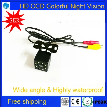 

Free Shipp New car rear view camera 8 LED light small sun reversing image high-definition night vision universal headband lamp