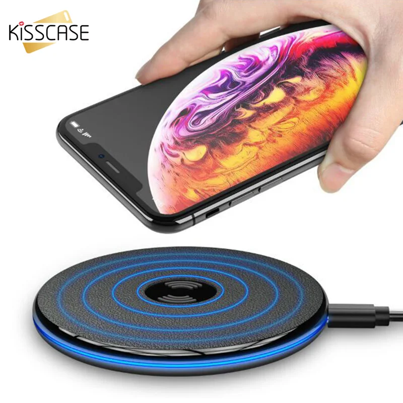 KISSCASE Wireless Charger For iPhone X/XS Max 8 Plus USB Charger Wireless Pad Fast Charging For Samsung S8 S9 S7 Portable Charge