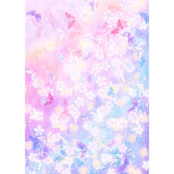 

5x7FT Purple Floral Flowers Butterfly Custom Photo Studio Background Backdrop Vinyl 150cm x 220cm