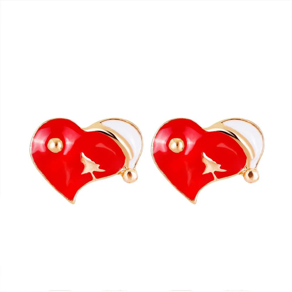 

2018 New Popular Cute Fashion Jewelry Heart-shaped Women Ear Stud Earrings Christmas Gift For Ladies Gifts #116
