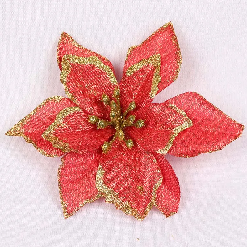 6 Pcs Glitter Artificial Christmas Flowers Christmas Decoration Home Decor New Year Party Supplies Xmas Tree Ornaments 6 Pcs Glitter Artificial Christmas Flowers Christmas Decoration Home Decor New Year Party Supplies Xmas Tree Ornaments