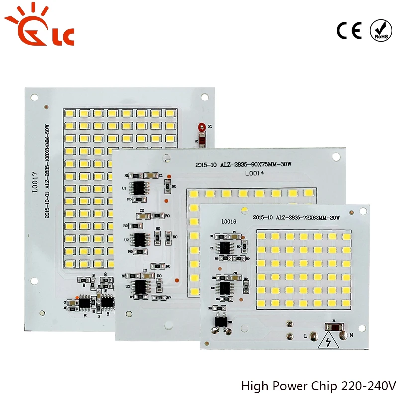 

LED Chips Smart IC 10W 20W 30W 50W 90W 220V With Driver For DIY Outdoor FloodLight Cold Warm White