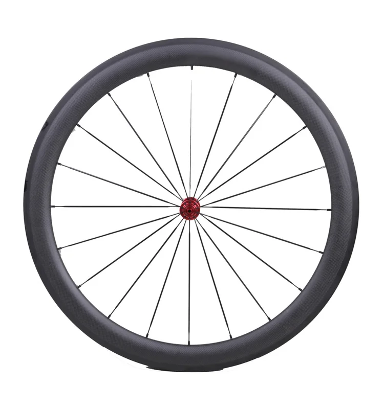 700C R13 Clincher 50 мм Дорожный велосипед колесная карбоновые Колеса 23 мм шириной 3 к матовый - Цвет: Front Wheel