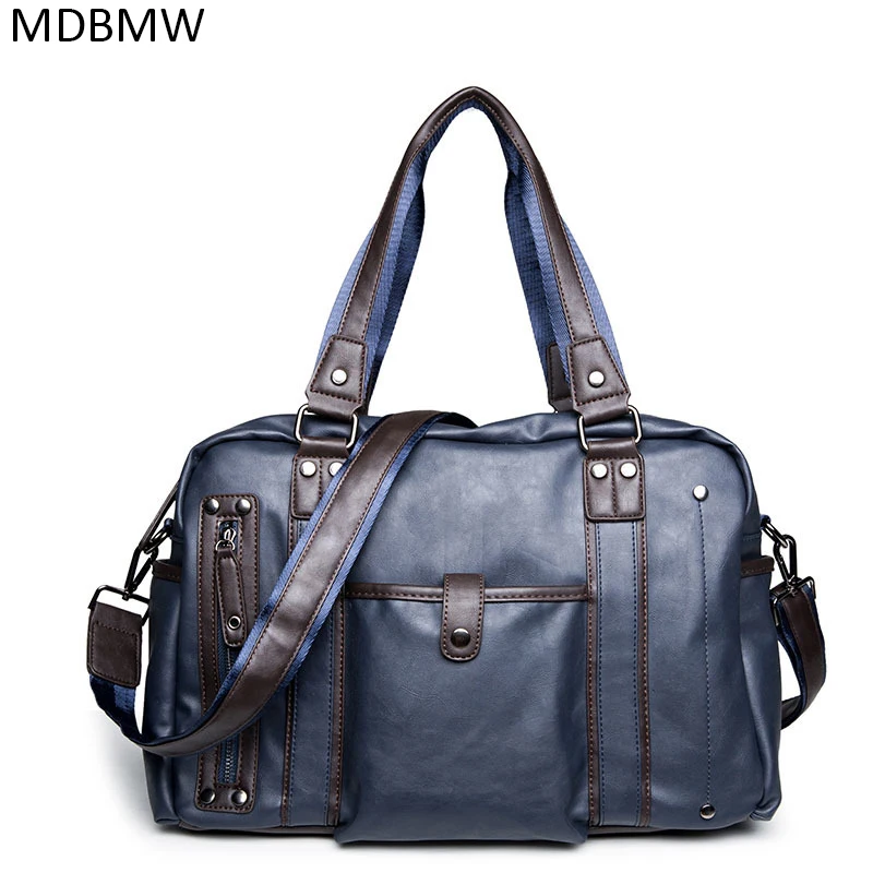 Quality Design Vintage Leather Luggage Travel Duffle Bag Men Fashion